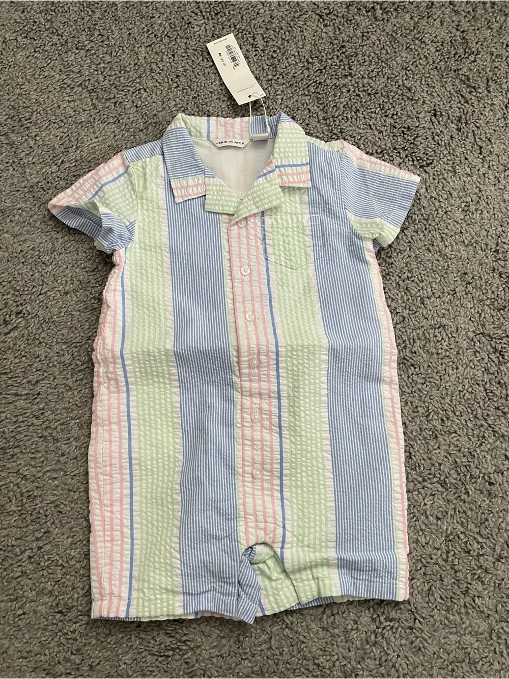 Janie and Jack, pastel romper, 12-18mo